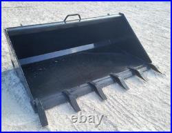 60 Tooth Bucket Attachment Standard Duty Fits Skid Steer Loader Quick Attach