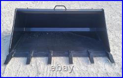 60 Tooth Bucket Attachment Standard Duty Fits Skid Steer Loader Quick Attach