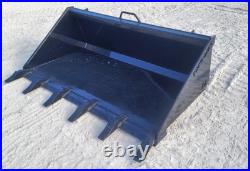 60 Tooth Bucket Attachment Standard Duty Fits Skid Steer Loader Quick Attach