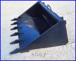 60 Tooth Bucket Attachment Standard Duty Fits Skid Steer Loader Quick Attach