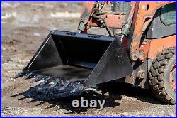 60 Tooth Bucket Low Profile Dirt Bucket Skid Steer Quick Attach Free Shipping