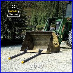 60in Clamp on Pallet Forks for Tractor Bucket Loader 4000lb Skid Steer Accessory