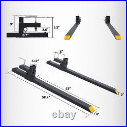 60in Clamp on Pallet Forks for Tractor Bucket Loader 4000lb Skid Steer Accessory
