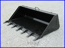 66 Heavy Duty Low Profile Tooth Bucket Attachment Fits Skid Steer Loader
