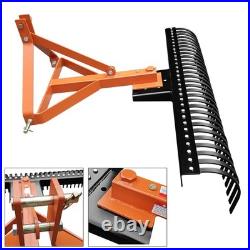 72'' 3 Point Landscape Rock Rake For Category 1 Skid Steer Tractors Loader