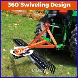 72'' 3 Point Landscape Rock Rake For Category 1 Skid Steer Tractors Loader