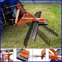 72'' 3 Point Landscape Rock Rake For Category 1 Skid Steer Tractors Loader