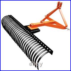 72'' 3 Point Landscape Rock Rake For Category 1 Skid Steer Tractors Loader