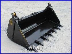 72 4-IN-1 Severe XTreme Tooth Bucket Fits Skid Steer Loader Quick Attach
