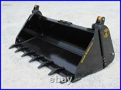 72 4-IN-1 Severe XTreme Tooth Bucket Fits Skid Steer Loader Quick Attach
