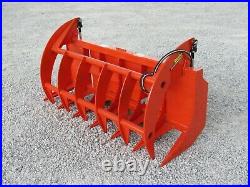 72 Brush Root Rake Clam Grapple Attachment Fits Skid Steer Tractor Quick Attach