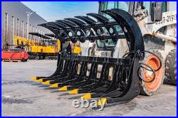 72'' Brush Root Rake Clam Grapple Attachment Skid Steer Quick Attach