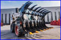 72'' Brush Root Rake Clam Grapple Attachment Skid Steer Quick Attach