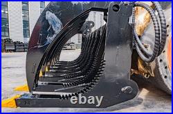 72'' Brush Root Rake Clam Grapple Attachment Skid Steer Quick Attach