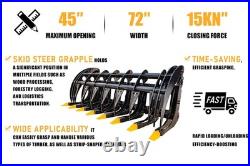 72 Brush Root Rake Grapple Attachment For Bobcat Skid Steer