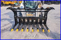 72 Brush Root Rake Grapple Attachment For Bobcat Skid Steer