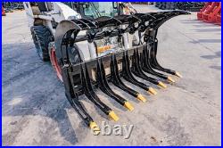 72 Brush Root Rake Grapple Attachment For Bobcat Skid Steer