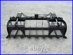 72 Dual Cylinder Root Grapple Bucket Attachment Fits Skid Steer Quick Attach