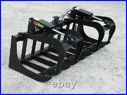 72 Dual Cylinder Root Grapple Bucket Attachment Fits Skid Steer Quick Attach