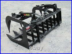72 Dual Cylinder Root Grapple Bucket Attachment Fits Skid Steer Quick Attach