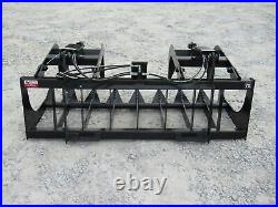 72 Dual Cylinder Root Grapple Bucket Attachment Fits Skid Steer Quick Attach