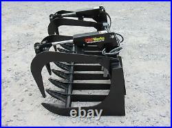 72 Dual Cylinder Root Grapple Bucket Attachment Fits Skid Steer Quick Attach