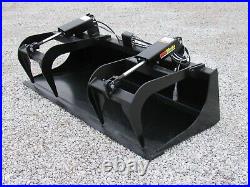 72 Dual Cylinder Smooth Bucket Grapple Attachment Fits Skid Steer Quick Attach
