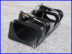 72 Dual Cylinder Smooth Bucket Grapple Attachment Fits Skid Steer Quick Attach