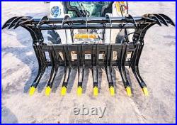 72'' Root Rake Clam Grapple Attachment Bobcat Skid Steer Tractor Quick Attach
