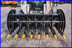 72'' Root Rake Clam Grapple Attachment Bobcat Skid Steer Tractor Quick Attach
