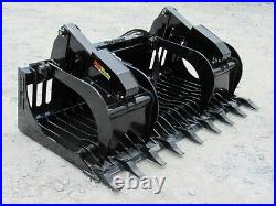 72 Severe Duty Rock Grapple Bucket with Teeth Skid Steer Loader Attachment