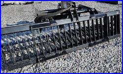 72 Single Cylinder Compact Tractor Rock Bucket Grapple Fits Skid Steer Loader