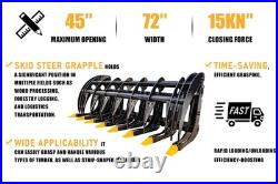 72inch Brush Root Rake Clam Grapple Attachment Fits Bobcat Skid Steer