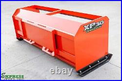 7' XP30 KUBOTA ORANGE SNOW PUSHER With PULLBACK BAR- Skid Steer- FREE SHIPPING