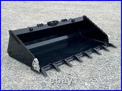 80 Extreme Heavy Duty Tooth Bucket Attachment Fits Skid Steer Track Loader USA