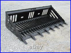80 Heavy Duty Rock Skeleton Bucket with Teeth Attachment Fits Skid Steer Loader