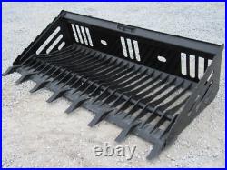 80 Heavy Duty Rock Skeleton Bucket with Teeth Attachment Fits Skid Steer Loader