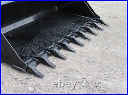 80 Low Profile Tooth Dirt Bucket Attachment Fits Skid Steer Loader Quick Attach