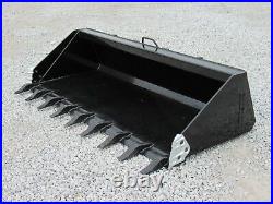 80 Severe Duty Low Profile Tooth Bucket Attachment Fits Skid Steer Loader