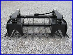 84 Heavy Duty Dual Cylinder Root Rake Grapple Attachment Fits Skid Steer, 7