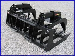 84 Heavy Duty Dual Cylinder Root Rake Grapple Attachment Fits Skid Steer, 7