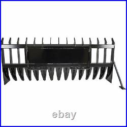 84 Root Clearing Rake Debris Silage Rock Skid Steer Tractor Loader Attachment