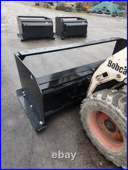 8' Skid Steer Snow Pusher Box Heavy Duty Backdrag Pullback Bobcat CAT Case