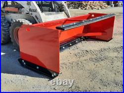 8' Skid Steer Snow Pusher Box Heavy Duty Backdrag Pullback Bobcat CAT Case