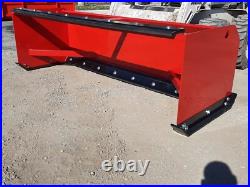 8' Skid Steer Snow Pusher Box Heavy Duty Backdrag Pullback Bobcat CAT Case