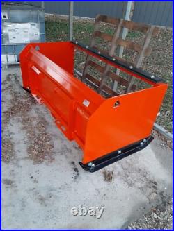 8' Skid Steer Snow Pusher Box Heavy Duty Backdrag Pullback Bobcat CAT Case