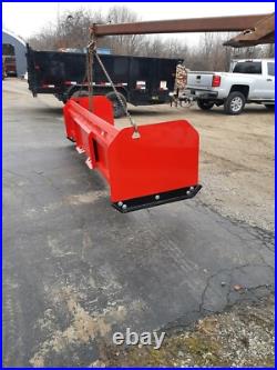 8' Skid Steer Snow Pusher Box Heavy Duty Backdrag Pullback Bobcat CAT Case