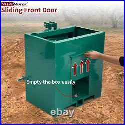 Ballast Box 3 Pt Hitch 800LBS Counterweight for Cat 1 Tractor Steel Heavy Duty