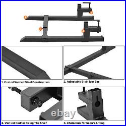 Black 43 Pallet Fork Blades Forklift Blades for Skid Tractors Loaders 1500lbs