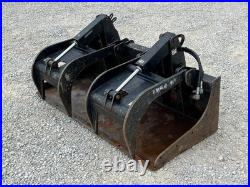 Blue Diamond 66? Severe Duty Grapple Bucket Dual Grapple Fits Skid Steer Loader